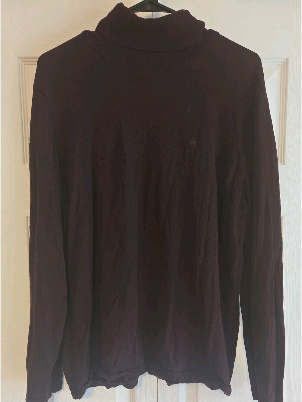 Ralph Lauren Merino Wool/cotton Blend Turtle Neck Burgundy Knit Sweater Sz 3x